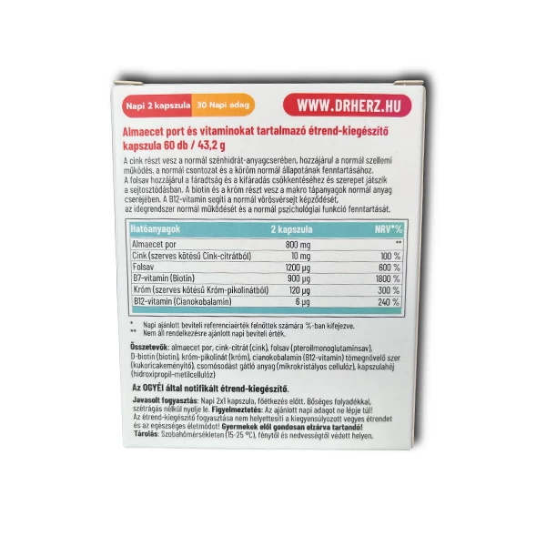 Dr.Herz Almaecet por+Biotin+Folsav 60 db kapszula